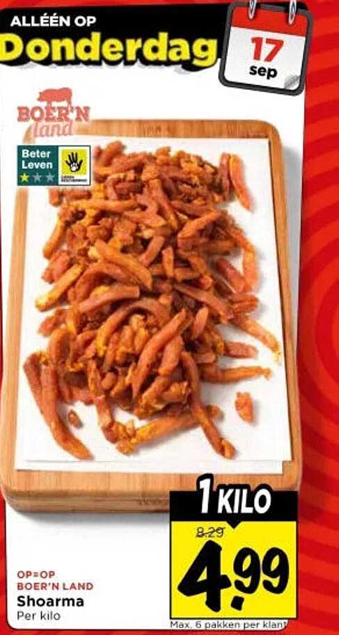Boer'n land Shoarma Per kilo