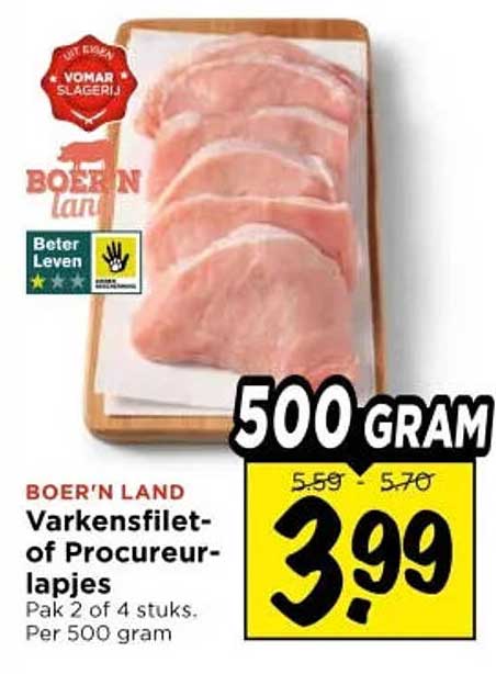 BOER'N LAND Varkensfilet- of Procureur-lapjes