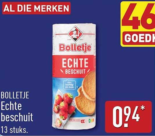 BOLLETJE Echte beschuit 13 stuks.