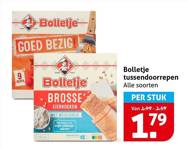 Bolletje tussendoorrepen Alle soorten PER STUK