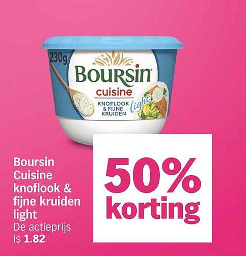 Boursin Cuisine knoflook & fijne kruiden light 50% korting