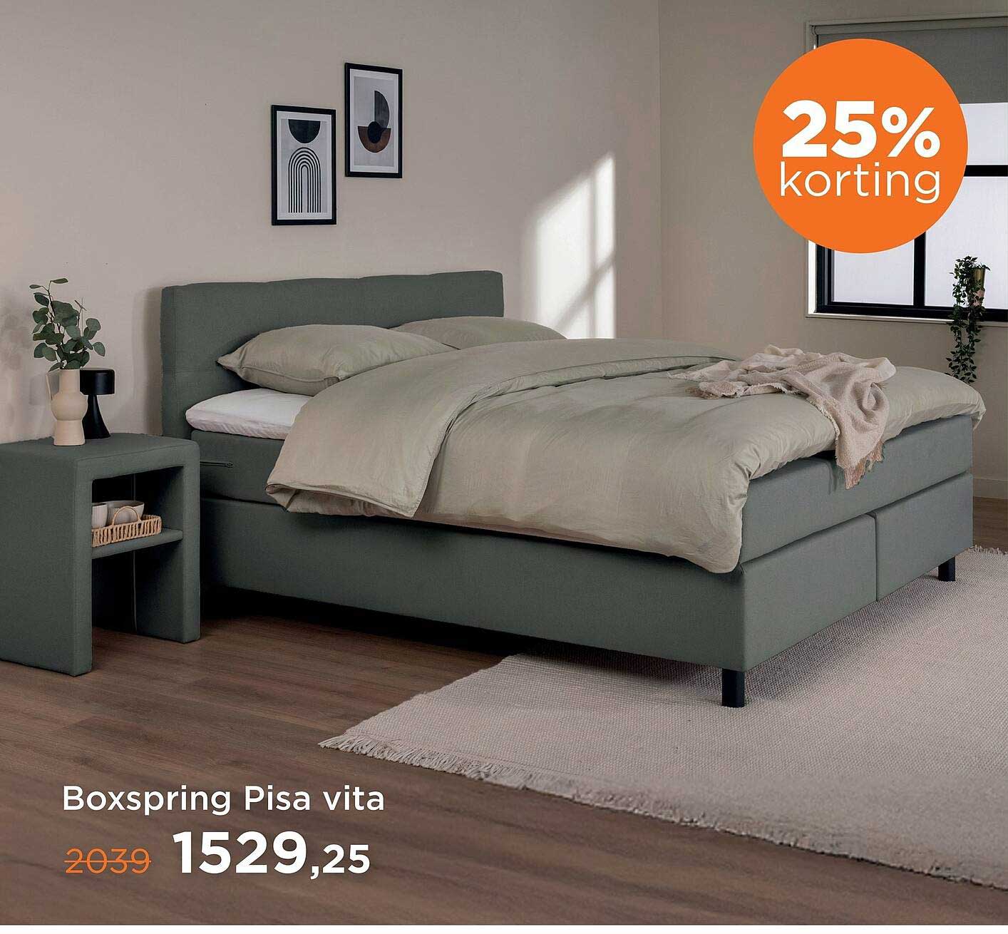 Boxspring Pisa vita 25% korting
