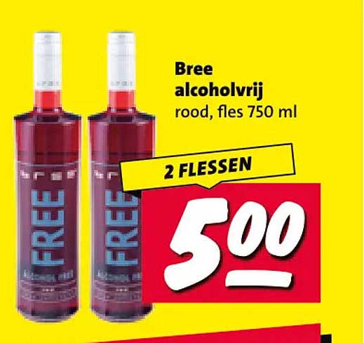 Bree alcoholvrij rood, fles 750 ml 2 FLESSEN