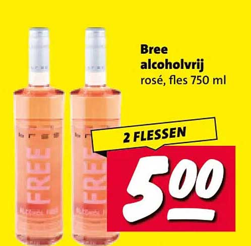 Bree alcoholvrij rosé, fles 750 ml 2 flessen
