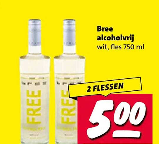 Bree alcoholvrij wit, fles 750 ml 2 flessen