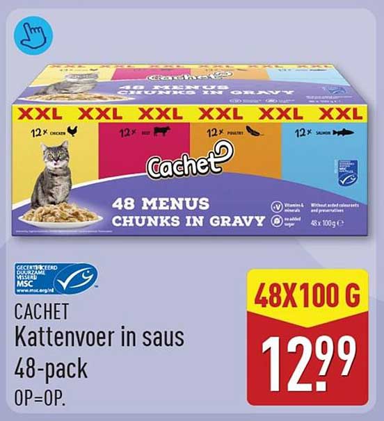 CACHET Kattenvoer in saus 48-pack OP=OP.