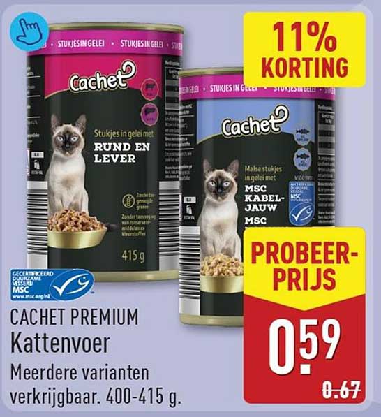 Cachet Premium Kattenvoer Meerdere varianten verkrijgbaar. 400-415 g. 11% KORTING PROBEER-PRIJS