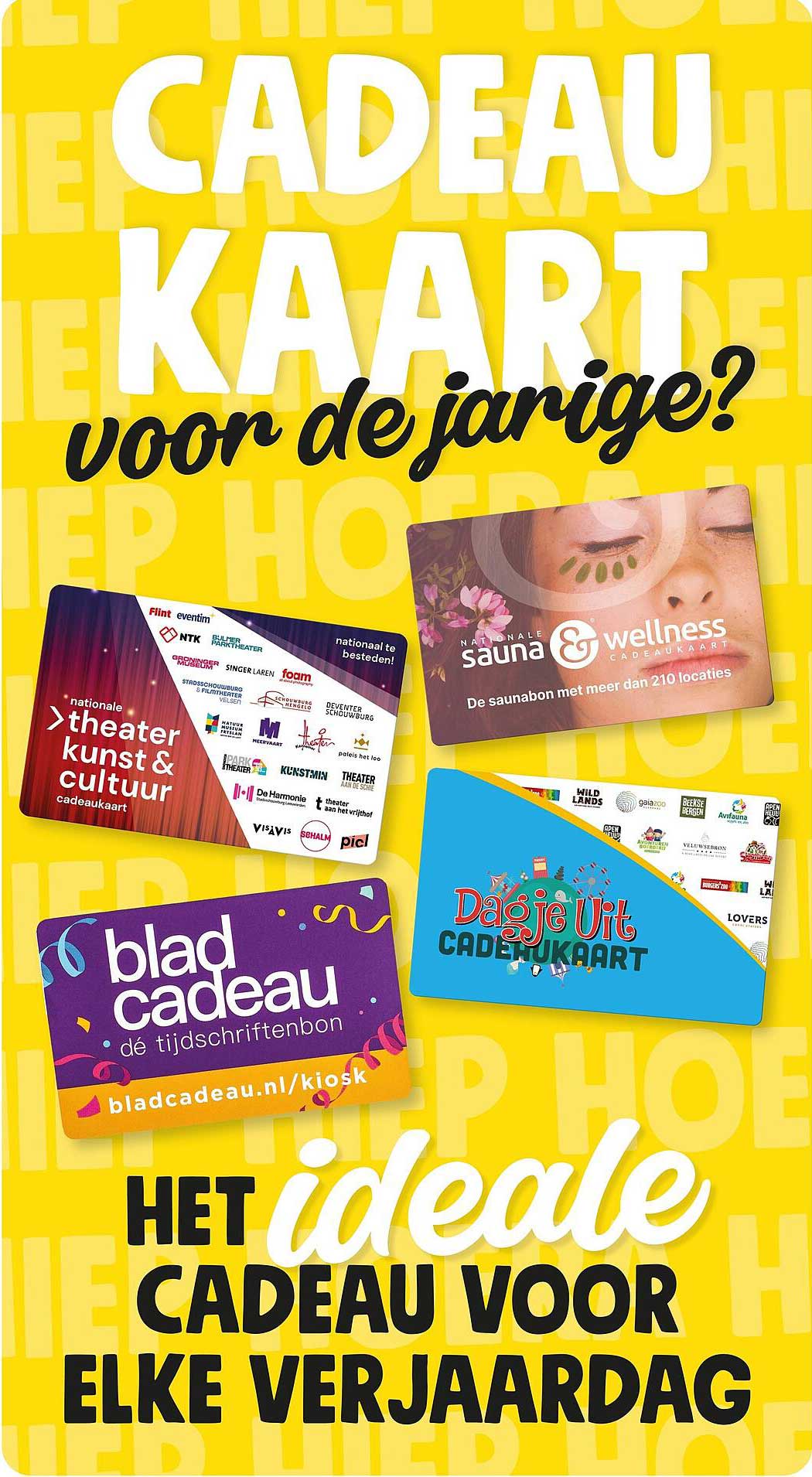 CADEAU KAART voor de jarige? HET ideale CADEAU VOOR ELKE VERJAARDAG