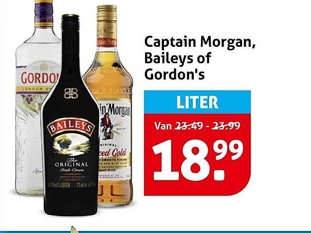 Captain Morgan, Baileys of Gordon's LITER
