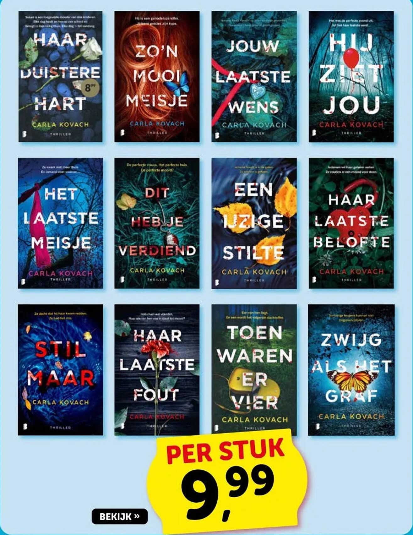 Carla Kovach thrillers per stuk