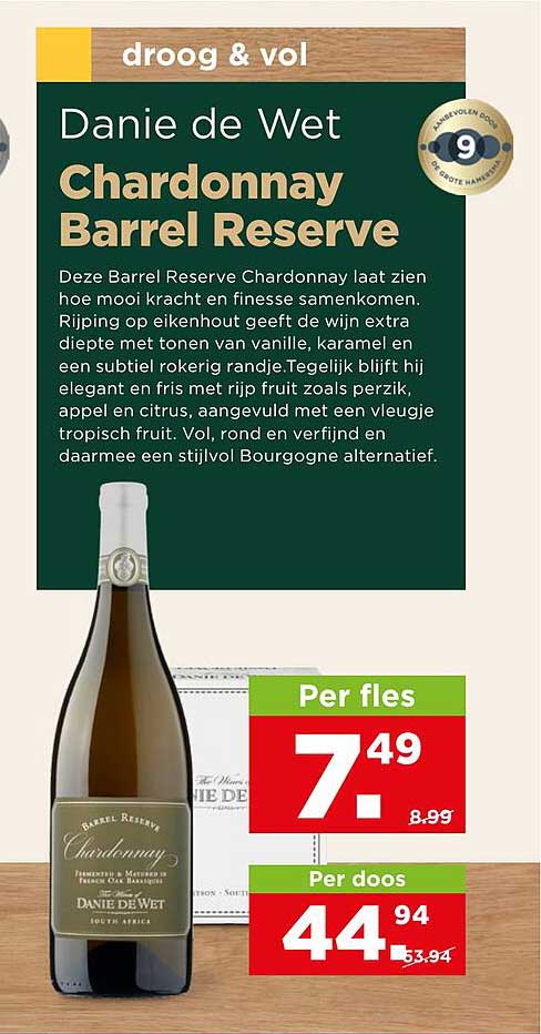Danie de Wet Chardonnay Barrel Reserve