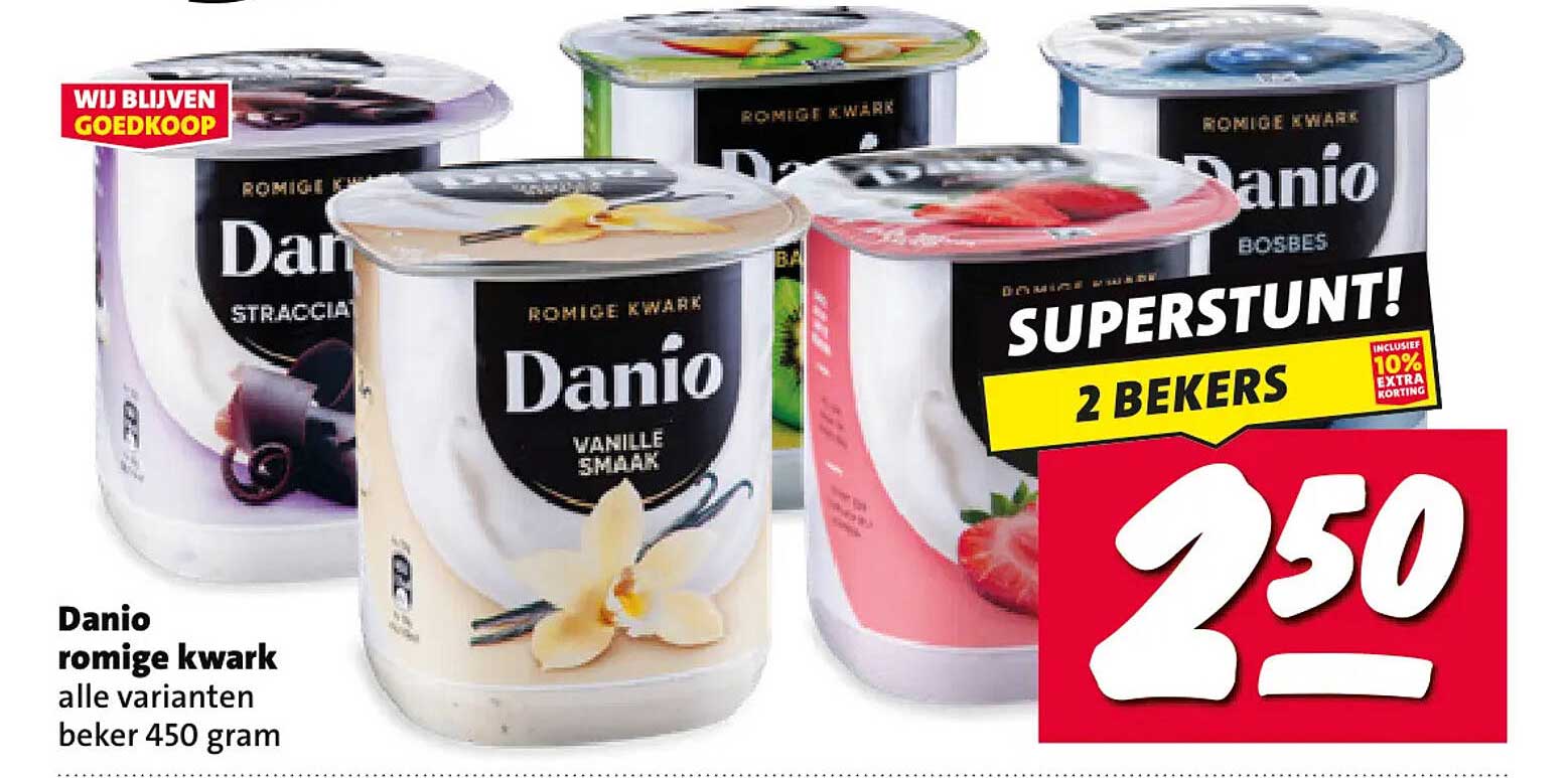 Danio romige kwark alle varianten beker 450 gram