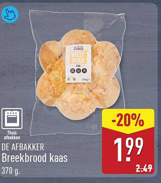DE AFBAKKER Breekbrood kaas 370 g -20%
