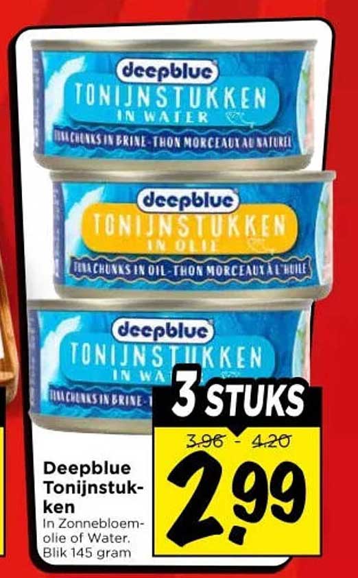 Deepblue Tonijnstukken 3 stuks