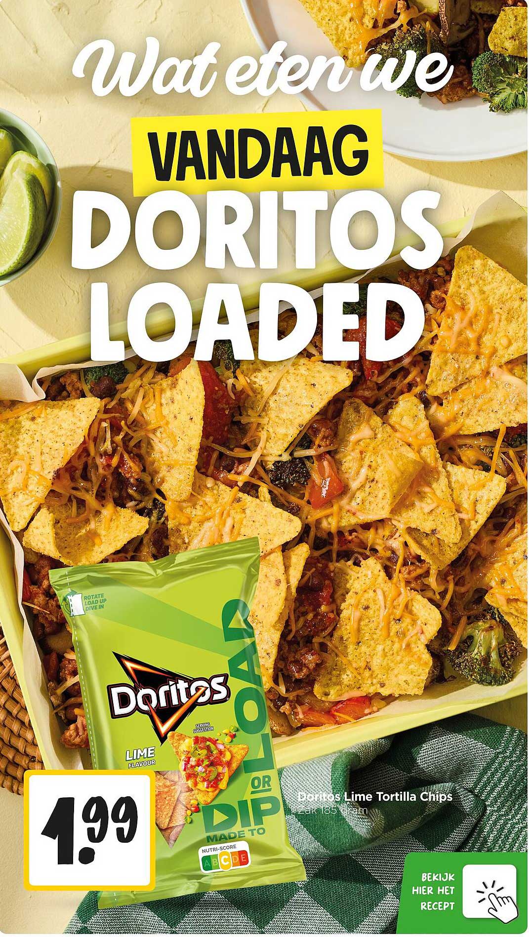 Doritos Lime Tortilla Chips Zak 185 gram