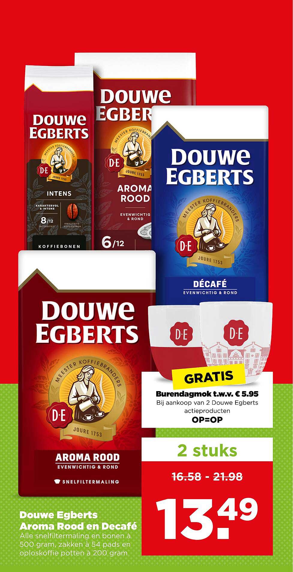 Douwe Egberts Aroma Rood en Decafé 2 stuks