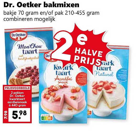 Dr. Oetker bakmixen 2e halve prijs