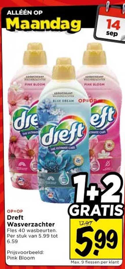 Dreft Wasverzachter 1+2 GRATIS