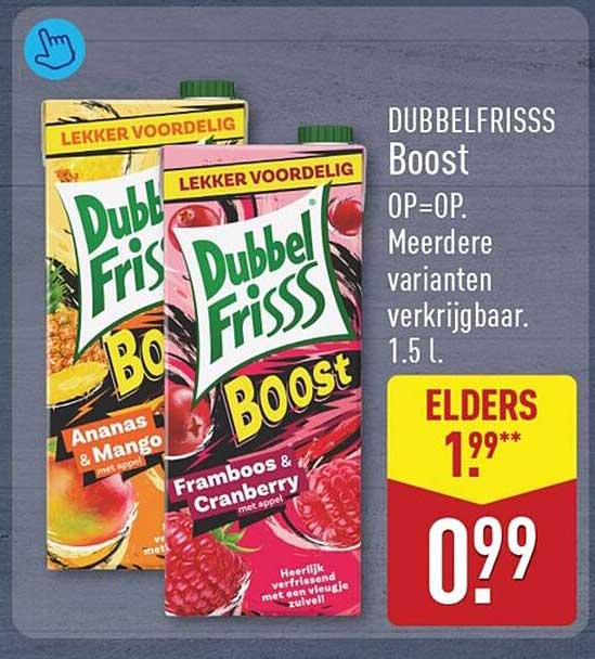 DUBBELFRISSS Boost OP=OP. Meerdere varianten verkrijgbaar. 1.5 l.