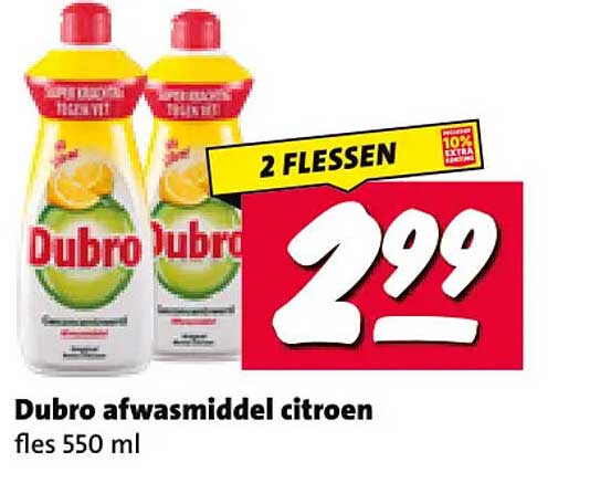 Dubro afwasmiddel citroen 2 flessen