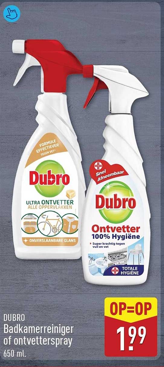 Dubro Badkamerreiniger of ontvetterspray 650 ml. OP=OP
