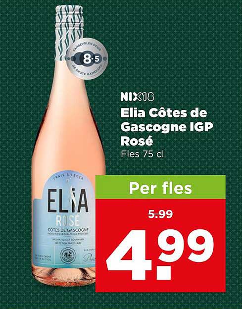 Elia Côtes de Gascogne IGP Rosé Fles 75 cl Per fles