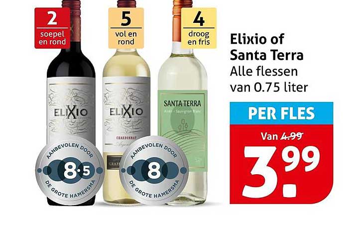 Elixio of Santa Terra Alle flessen van 0.75 liter PER FLES