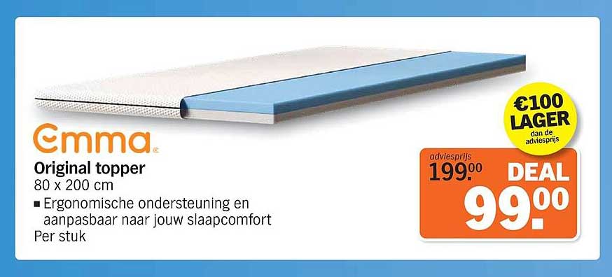Emma Original topper 80 x 200 cm