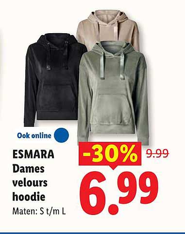 ESMARA Dames velours hoodie