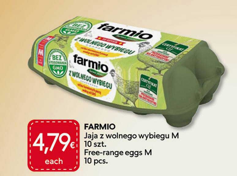 FARMIO Jaja z wolnego wybiegu M 10 szt. Free-range eggs M 10 pcs.