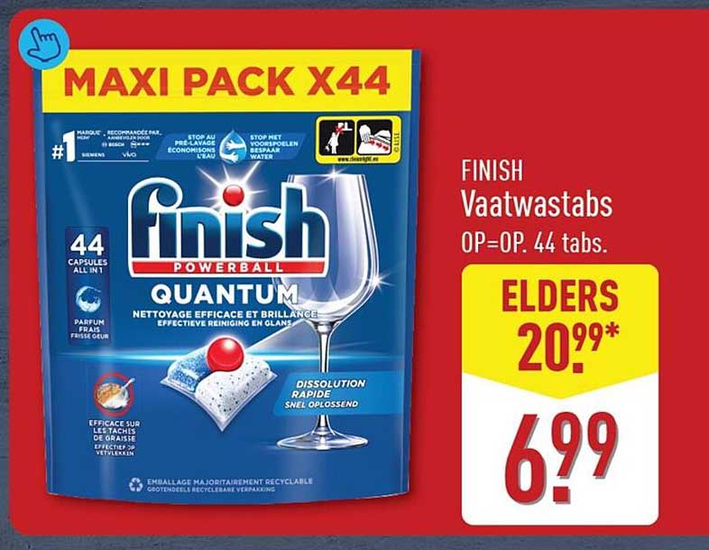 FINISH Vaatwastabs OP=OP. 44 tabs.
