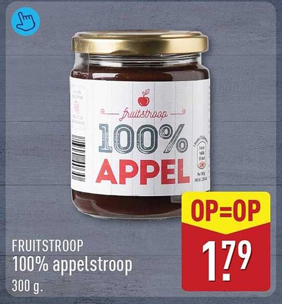 FRUITSTROOP 100% appelstroop 300 g. OP=OP