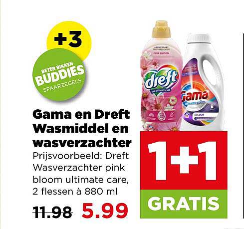 Gama en Dreft Wasmiddel en wasverzachter