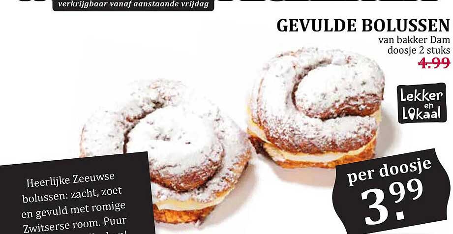 GEVULDE BOLUSSEN van bakker Dam doosje 2 stuks
