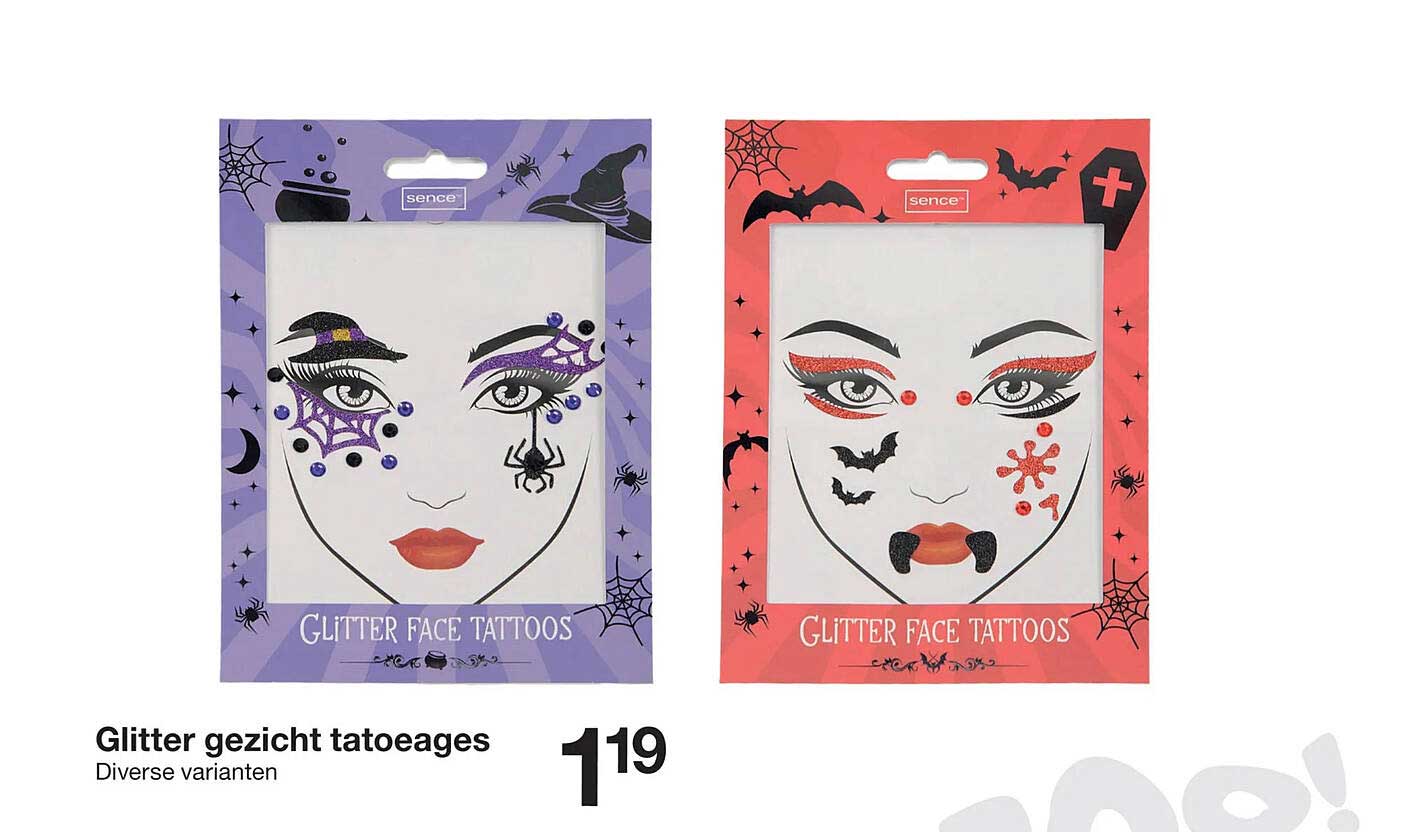 Glitter gezicht tatoeages