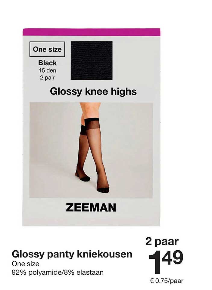 Glossy panty kniekousen