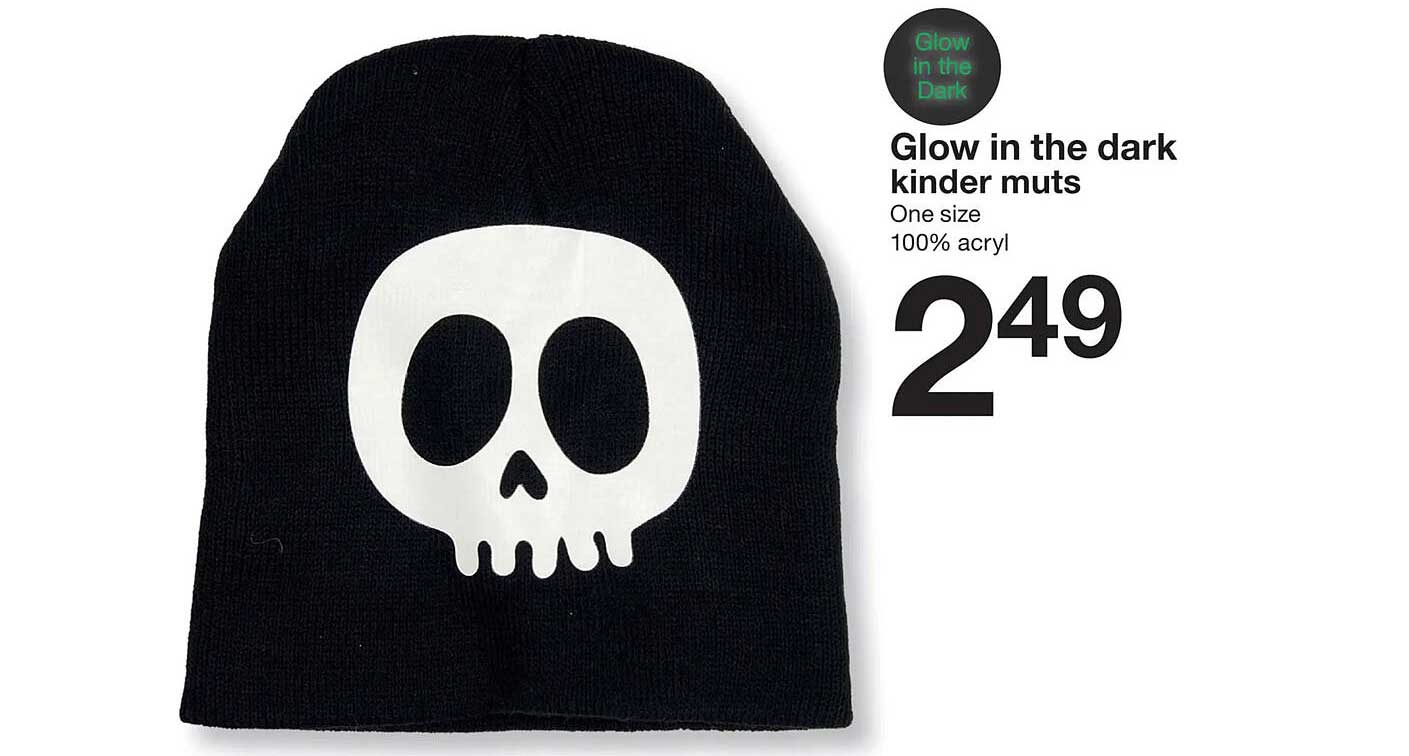 Glow in the dark kinder muts