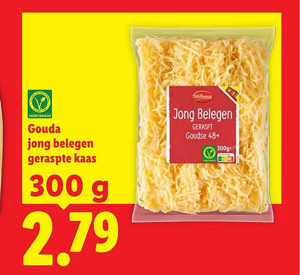 Gouda jong belegen geraspte kaas 300 g