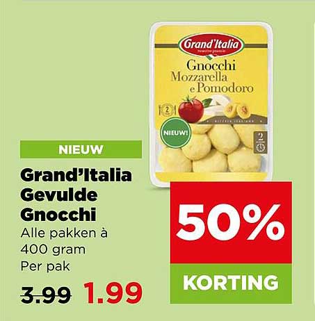 Grand'Italia Gevulde Gnocchi 50% korting