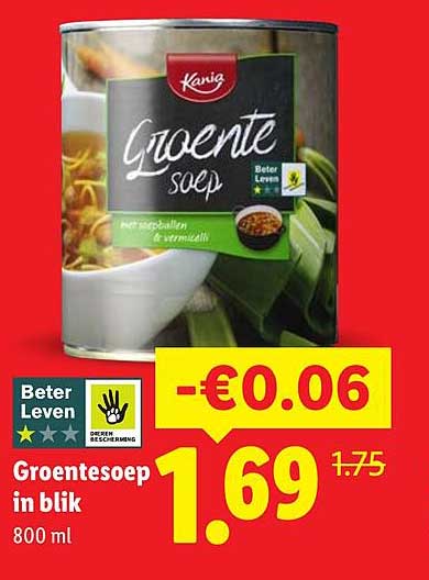 Groentesoep in blik 800 ml