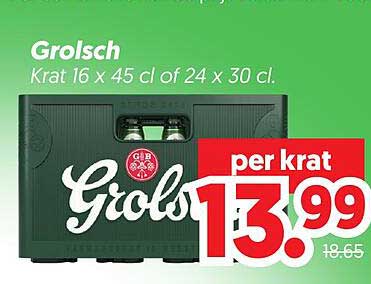 Grolsch Krat 16 x 45 cl of 24 x 30 cl. per krat