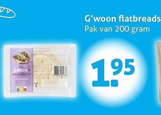 G’woon flatbreads Pak van 200 gram