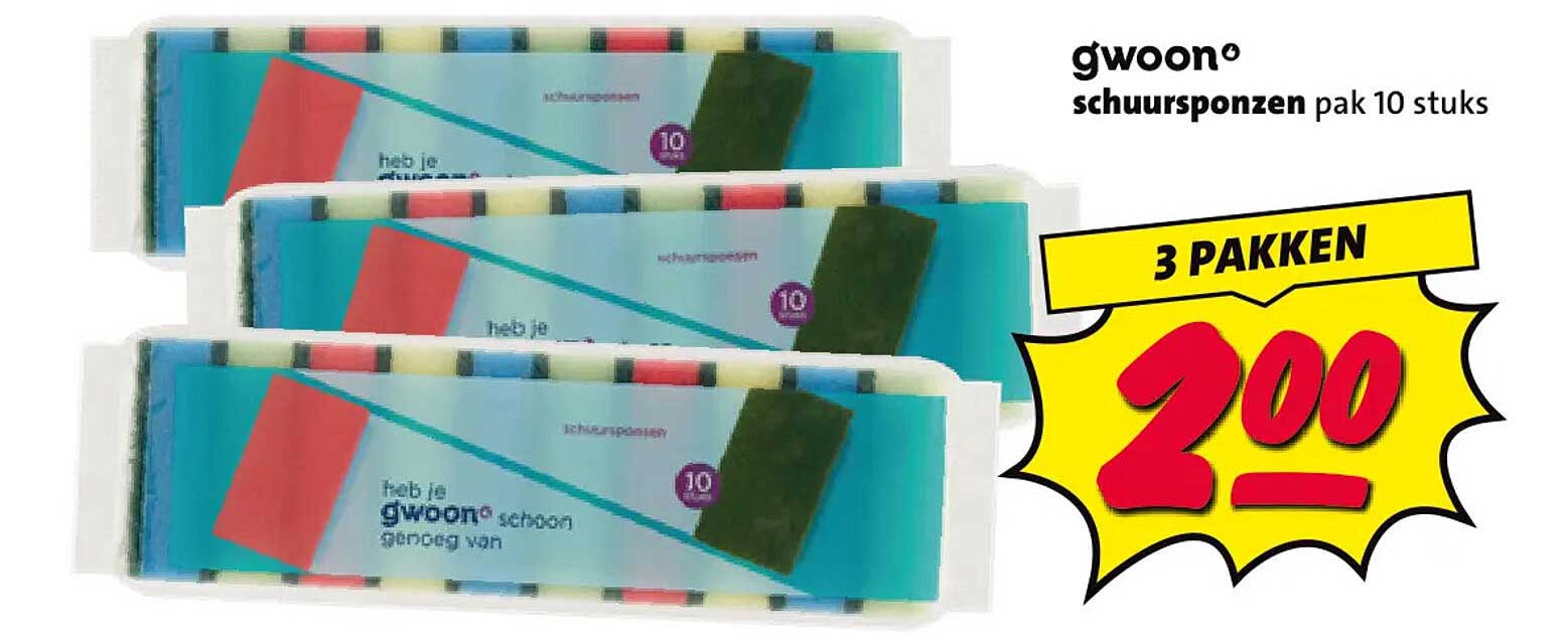 gwoon schuursponzen pak 10 stuks 3 pakken