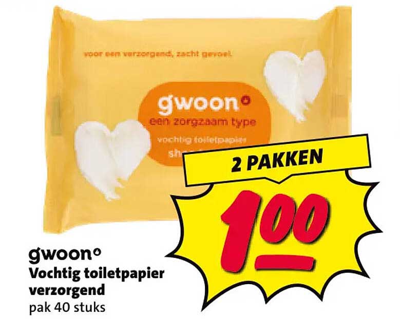 g'woon Vochtig toiletpapier verzorgend pak 40 stuks 2 pakken