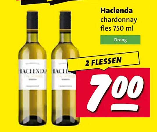 Hacienda chardonnay fles 750 ml Droog 2 FLESSEN