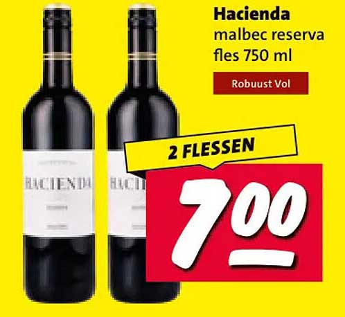 Hacienda malbec reserva fles 750 ml Robuust Vol 2 flessen