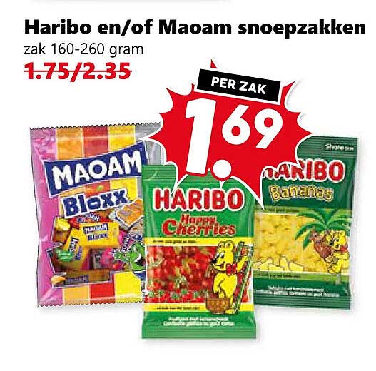 Haribo en/of Maoam snoepzakken