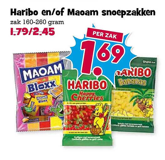 Haribo en/of Maoam snoepzakken