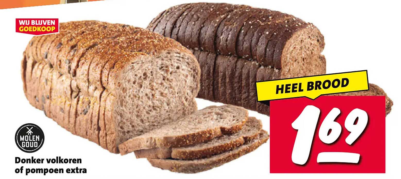 HEEL BROOD Donker volkoren of pompoen extra