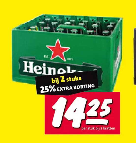 Heineken bij 2 stuks 25% EXTRA KORTING